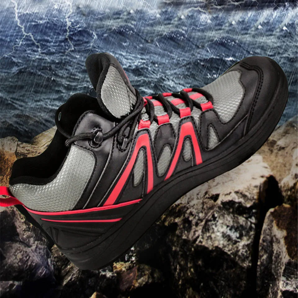 Fly Fishing Aqua Shoes Breathable Rock Wading Steel Nail Felt Sole Mesh Fabric Shoes Quick-drying No-slip Hiking and Hunting