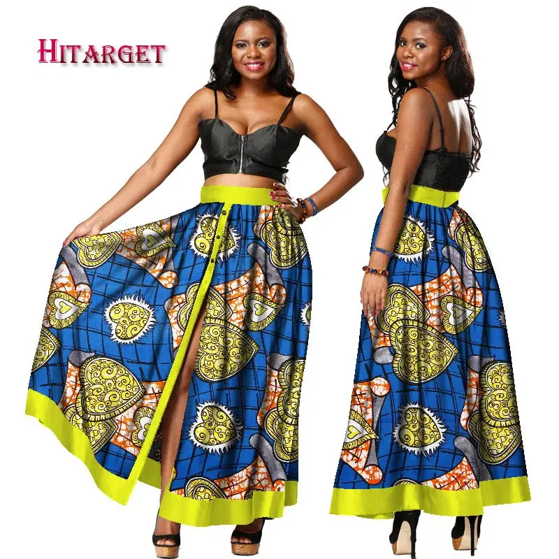 2018 модные женские туфли в африканском стиле печати длинная юбка Анкара Dashiki Высокая Талия линия макси длинные зонтик дамы юбка для Для