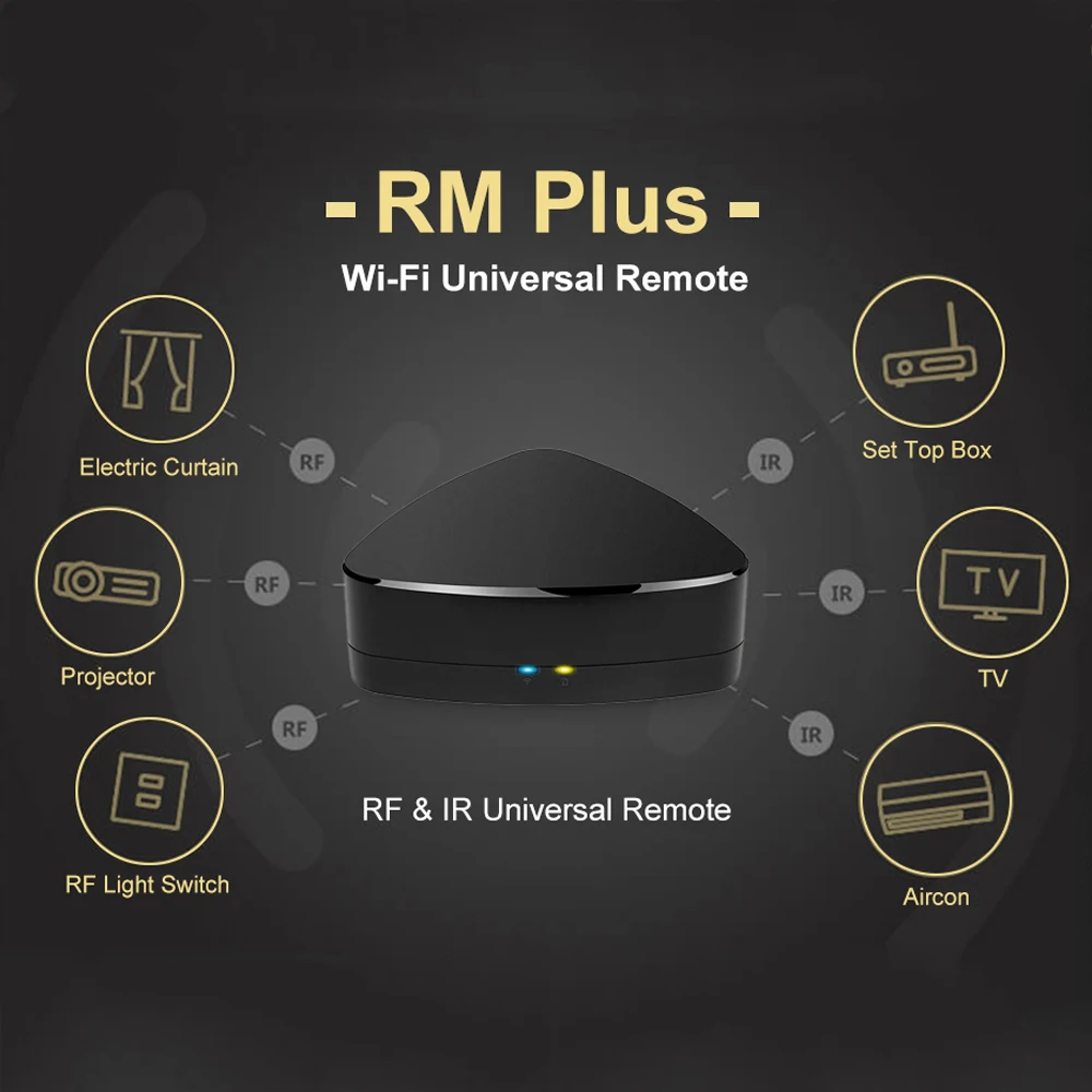 Broadlink RM Plus wifi IR RF Универсальный умный пульт дистанционного управления для радиочастотного управления led tv переключатель света 2,4G wifi 433 Mhz RF