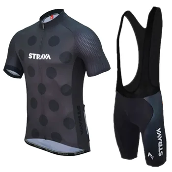 

2018 STRAVA Pro Bicycle Team Short Sleeve Maillot Ciclismo Men's Cycling Jersey Kits Summer breathable Cycling Clothing Sets