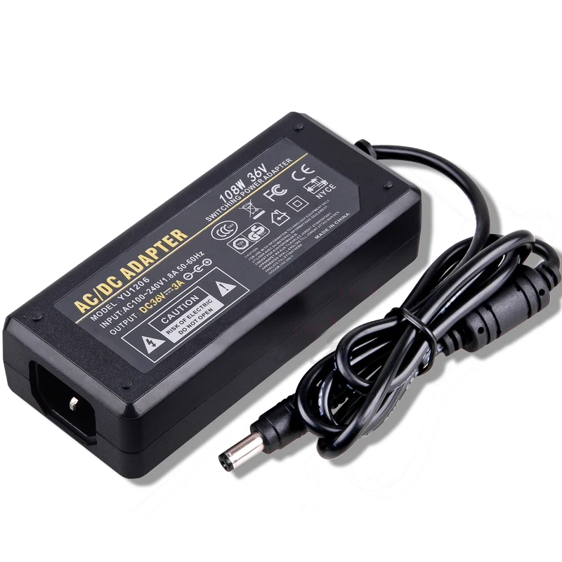 108W AC/DC Switch Power Adapter 36V 3A DC Voltage Regulated Power