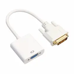 DVI-D 24 + 1 Булавки Мужской Для VGA 15 Булавки женский активный кабель адаптер конвертер компьютерный кабель Белый