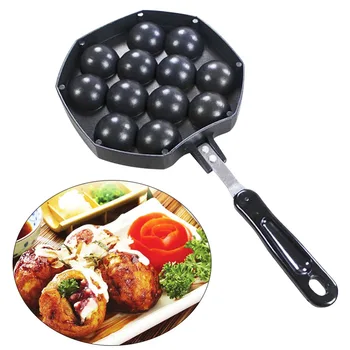 

12 Cavities Aluminum Alloy Takoyaki Pan Takoyaki Maker Octopus Small Balls Baking Forms Mold Pan Home Cooking Tools