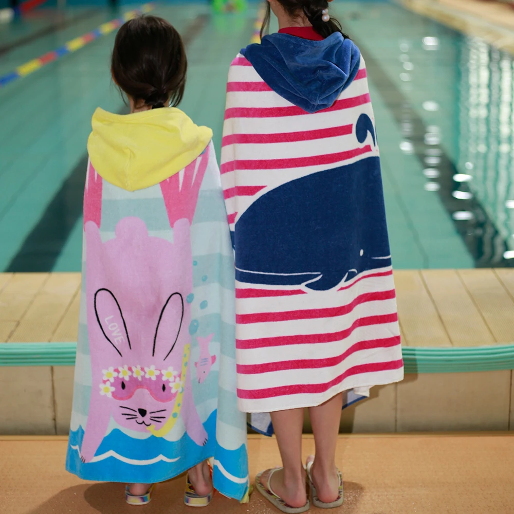 Детское пляжное полотенце с капюшоном с героями мультфильмов, хлопковое супер впитывающее банное полотенце, полотенце для бассейна, накидка toalha, детское полотенце