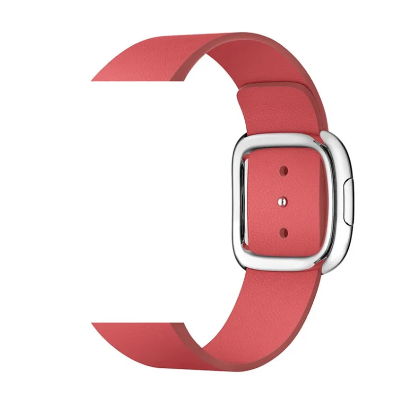 Спортивный ремешок из натуральной кожи для Apple Watch 4, 40 мм, 44 мм, 38 мм, 42 мм, сменный ремешок для iWatch 3, 2, 1 - Цвет ремешка: red