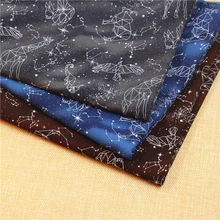 Комплект из 3 четвертей жира/Космическая галактика Созвездие хлопчатобумажная льняная ткань