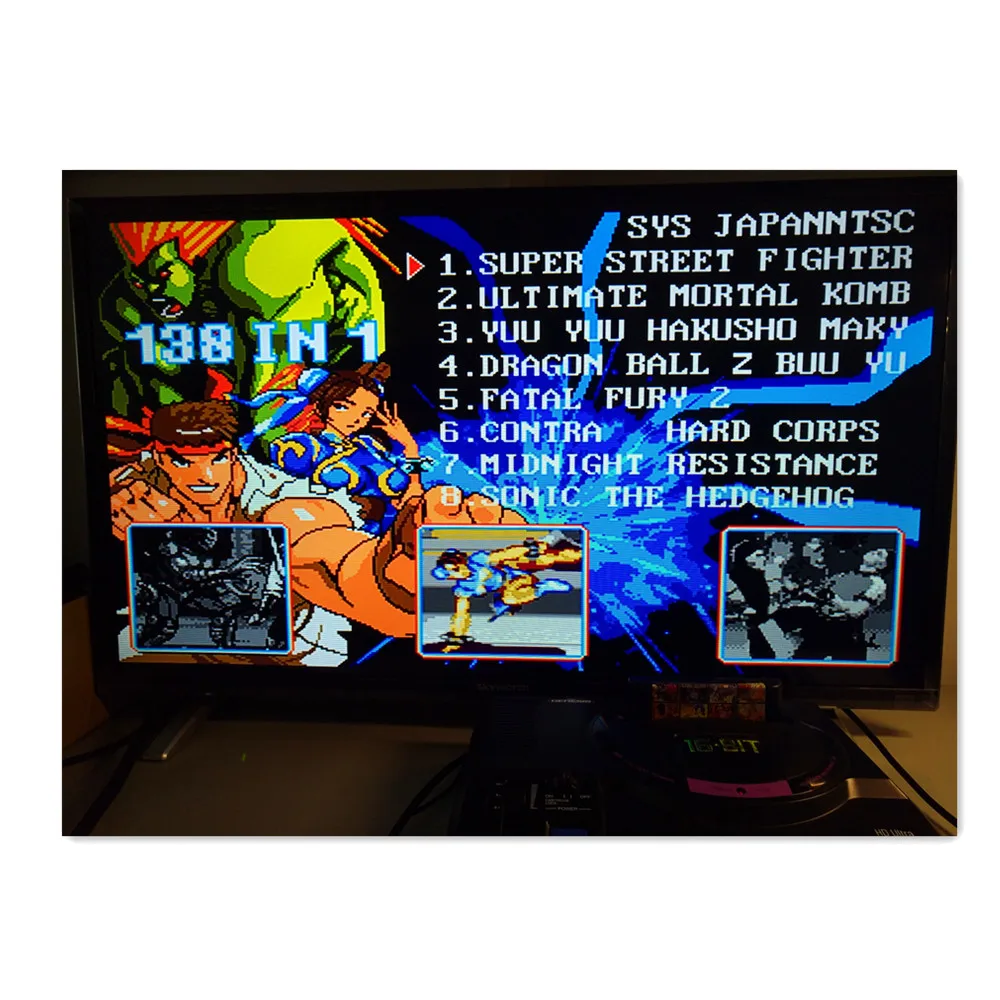 Игровой картридж 138 в 1(1G) с истребителем (16 ролей) Street Of Rage1/2/3 Golden Axe1/3 сила грома для