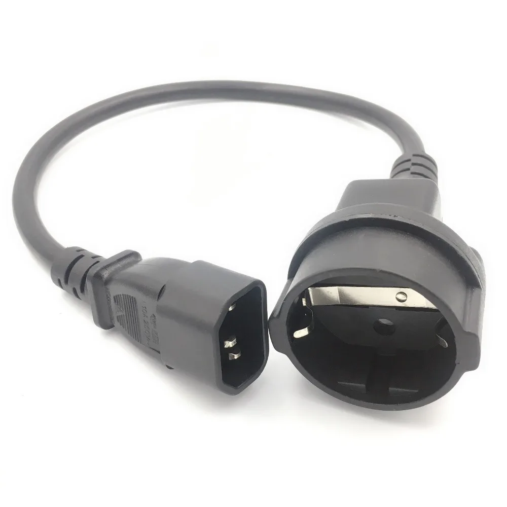 UPS PDU удлинитель питания IEC 320 C14 штекер к Schuko CEE7/4 Европейский женский адаптер