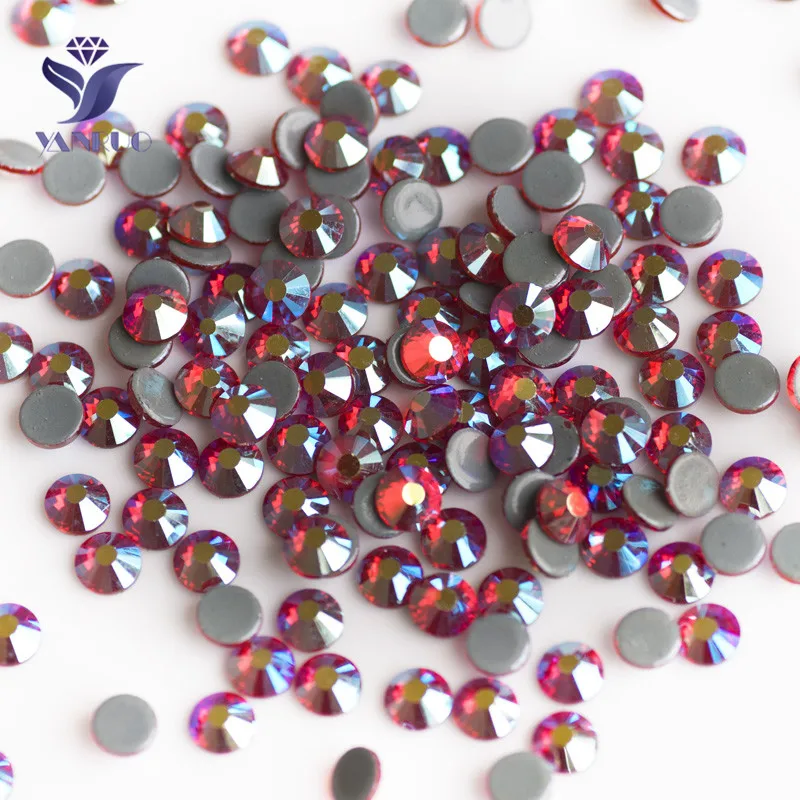

YANRUO 2058HF Siam AB Flat Back Strass Hotfix Rhinestones Crystal Heat Iron on Crystal Stones