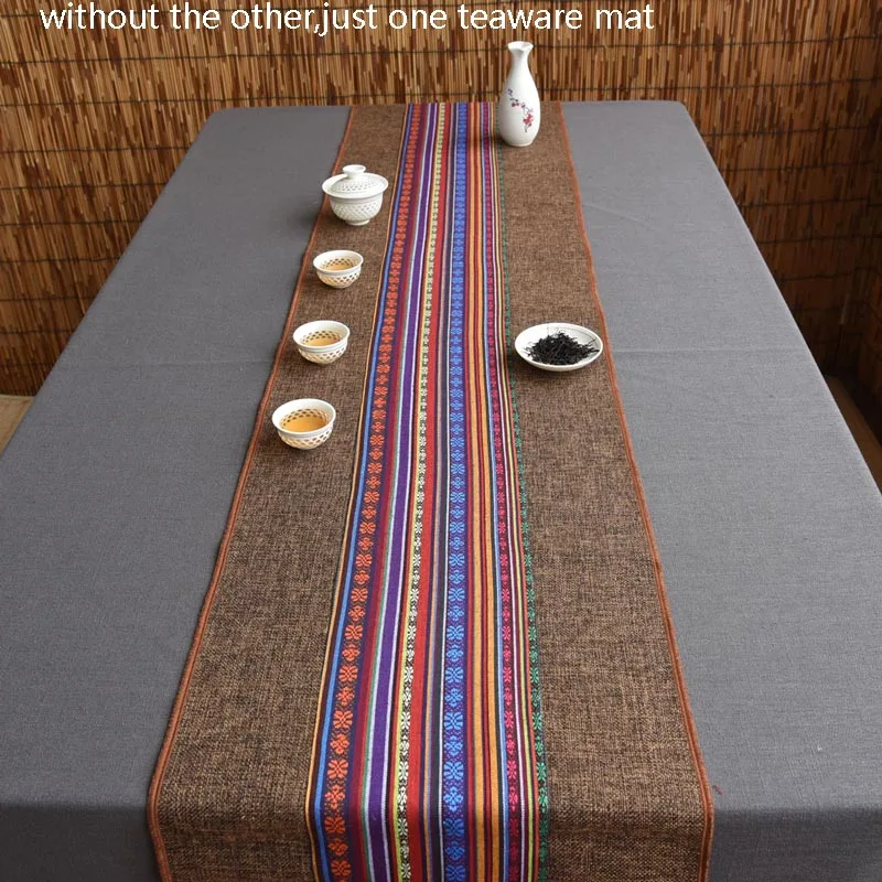 Китайский стиль винтажный узор настольная дорожка на стол для домашнего ужина Украшение Хлопок Лен коврики офисный чайный набор кунг-фу коврик чайные салфетки - Цвет: Q
