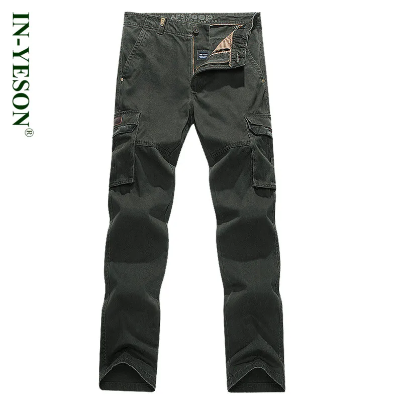 Marca en yeson al aire libre Pantalones hombres Loose multi bolsillos senderismo camping Pantalones de camuflaje Pantalones cargo hombres trekking Pantalones tamaño grande 44
