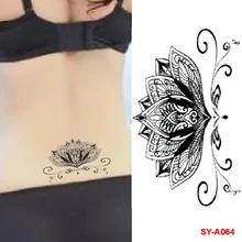 

Waterproof Temporary Tattoos Sticker Black Lotus Cartoon Animal Flower Antlers Elf Fake Tattoo Body Finger Art Men Women Tattoo