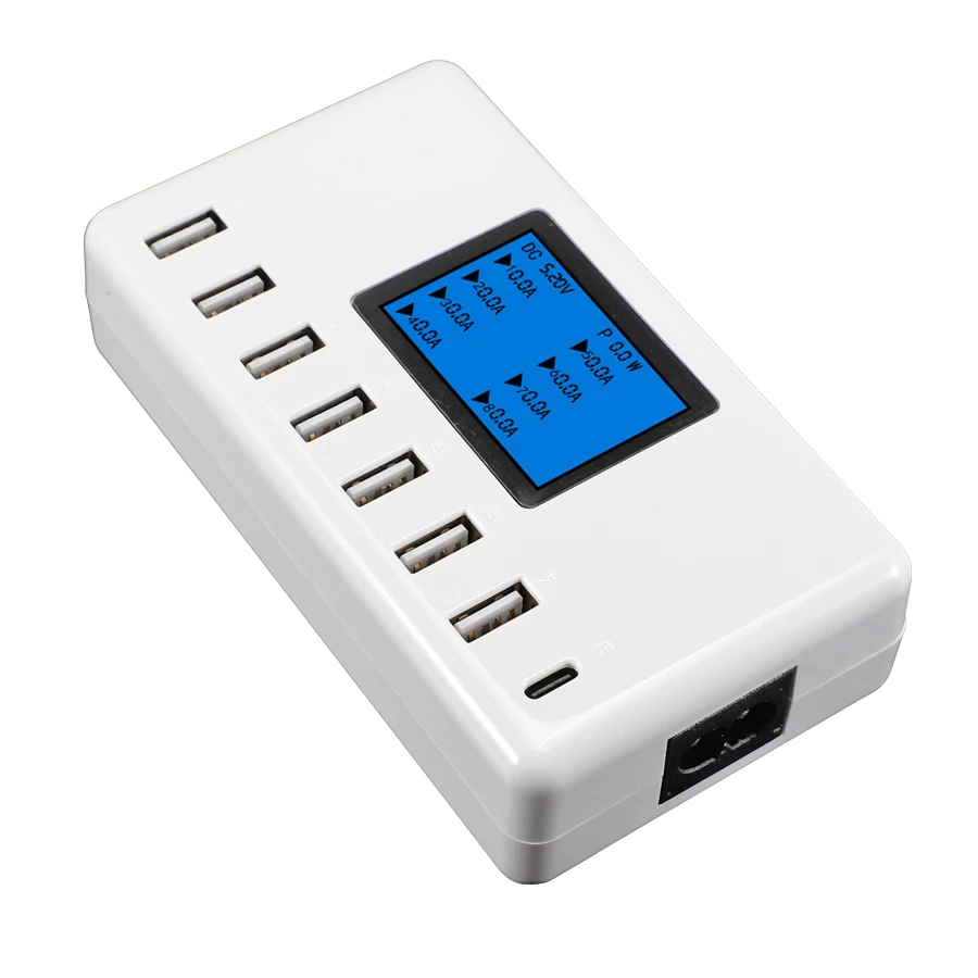 

AIXXCO 8A USB Charger LED Display 8 Port 40W type c PD Fast Charging For iPhone iPad Samsung Huawei Xiaomi
