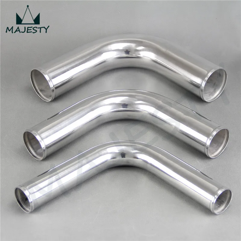 Polished Alloy Induction Pipe 50mm x 90° Degree Intake 2" Diameter Elbow 