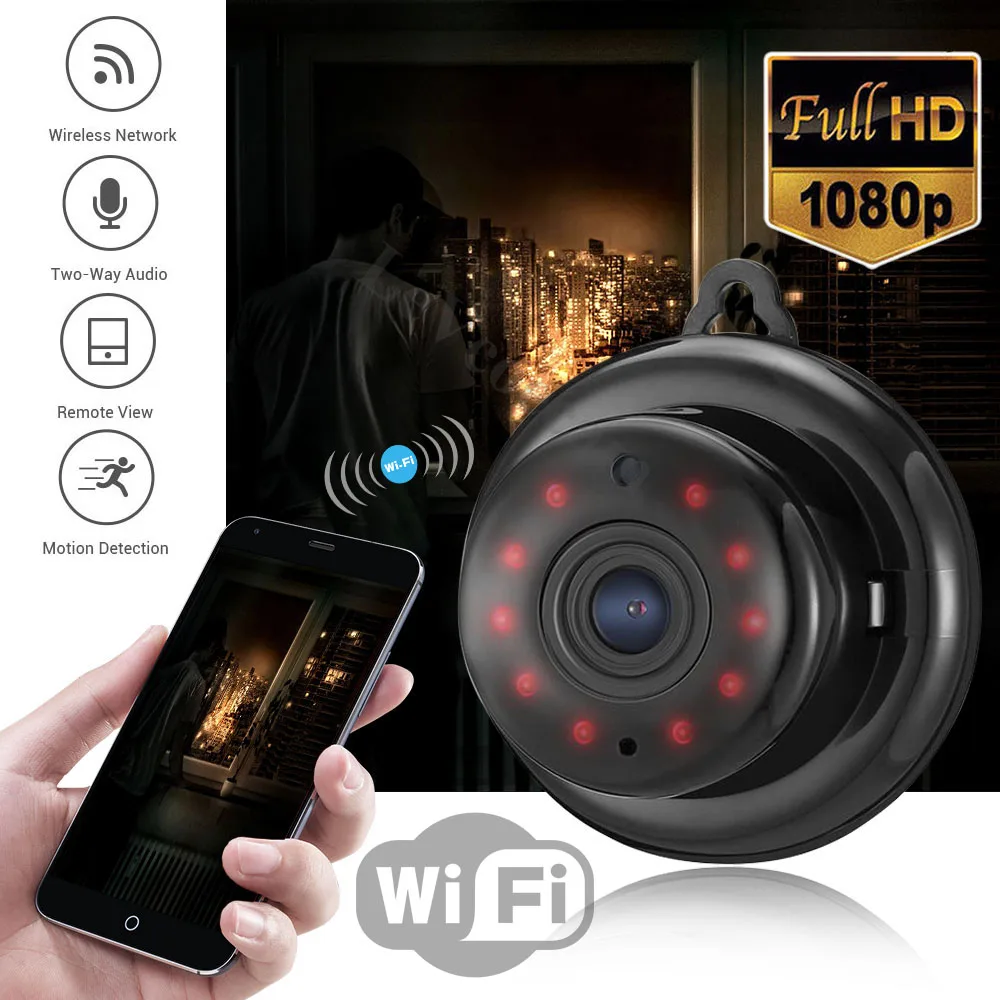 

Wireless IP Camera HD 1080P Mini Wifi Camera Network P2P Baby Monitor 2MP CCTV Security Video Camera with IR-cut Two Way