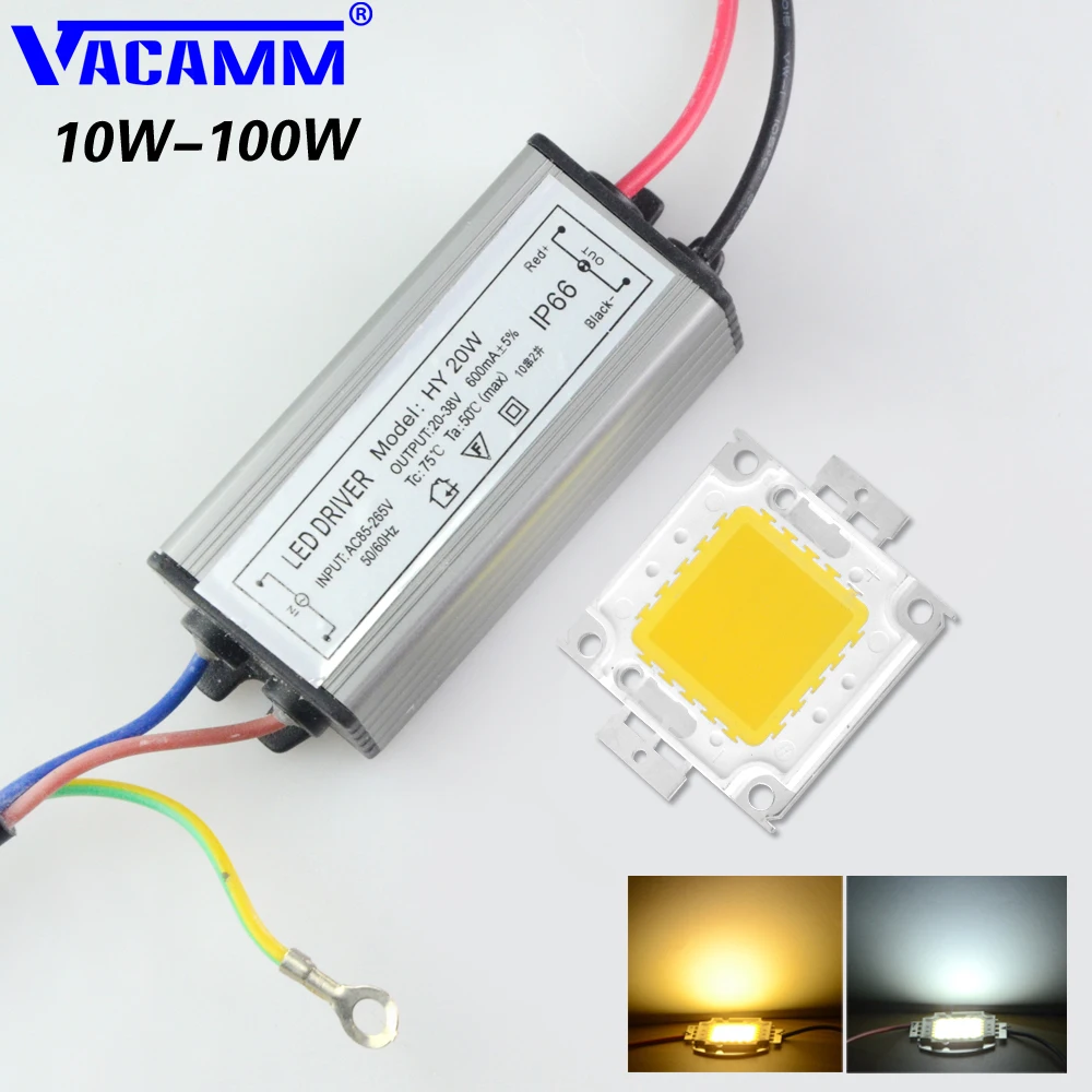 

Full Power Chip 10W 20W 30W 50W 100W Integrated COB Led Lamp Bulbs With Driver For DIY Floodlight Spotlight Lawn Warm White