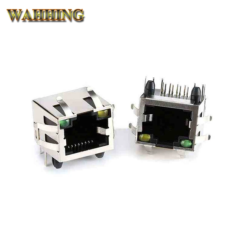

20pcs LED RJ45 Connector Cable Adapter Network Cable Socket Adapter RJ45 Tab-UP with LED PCB Board integrated Connector HY358