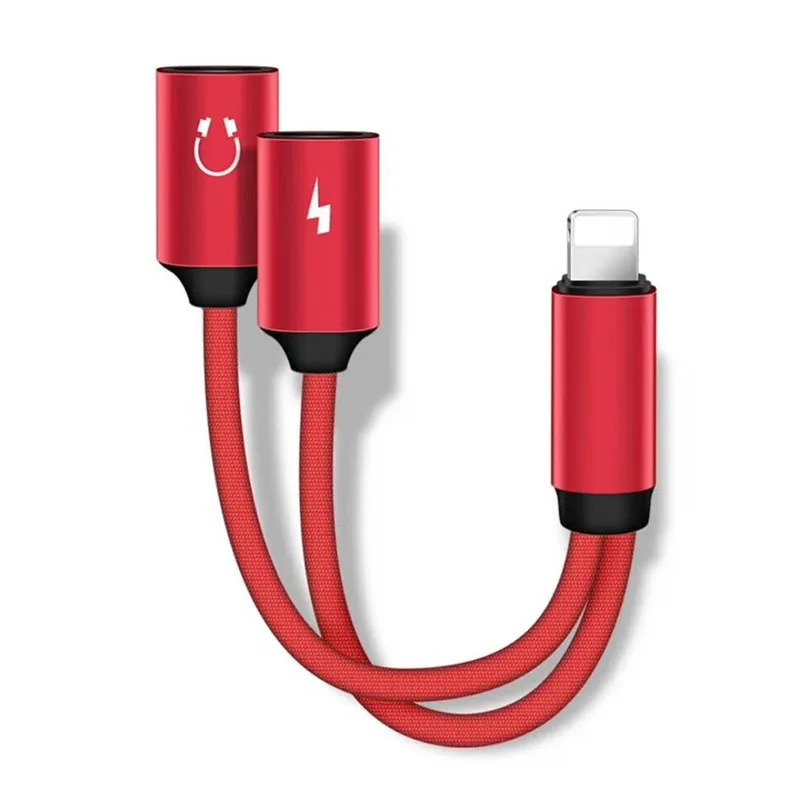 

Headphone Jack Adapter for iPhone Cables Earphone Adaptor Charger 2 in 1 Converter Splitter for iPhone XS X 8 7