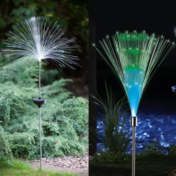 

Solar Fiber Optic Color Changing Garden Stake Light Nightlight Lamp Bright Glowing Lighting Home Holiday Party Decoration
