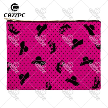 

Rose Pink Dot Seamless Hat Shoes Geometry Canvas Pattern Print Cosmetic Bag Makeup Pouch Wristlet Hand Bag