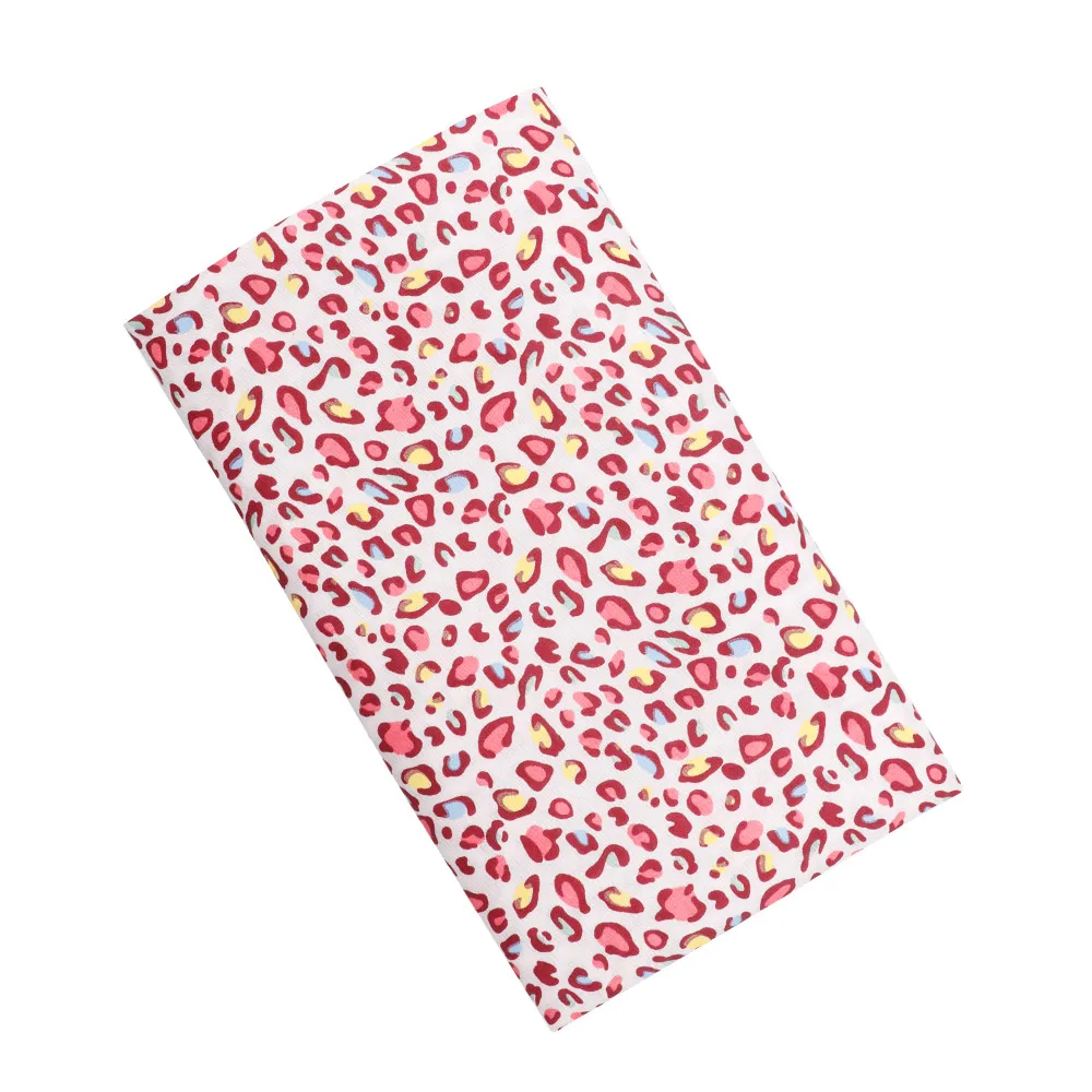 45 см* 150 см хлопчатобумажная ткань с разноцветным леопардовым принтом для шитья стеганые ткани для лоскутного рукоделия ручной работы - Цвет: pink