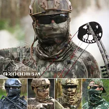 Тактический стрейч Airsoft Военная униформа открытый мотоцикл Охота крышка Пейнтбольный быстрое высыхание шарф половина Уход за кожей лица Охотничьи кепки