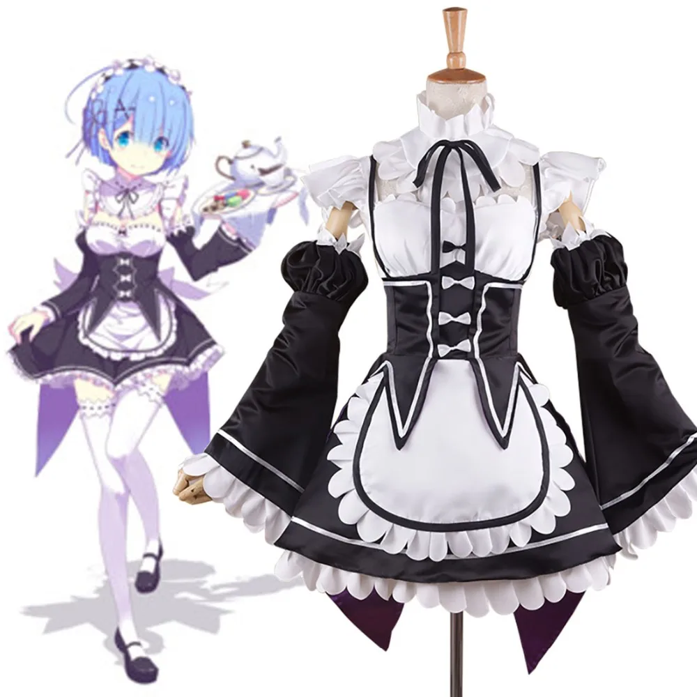Buy Re Zero Starting Life in Another World Ram & Rem Cosplay Costume Japanese