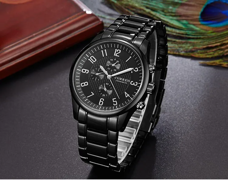CURREN классические модные кварцевые мужские часы полностью стальные спортивные наручные часы водонепроницаемые мужские часы Relogio Masculino Reloj Hombre