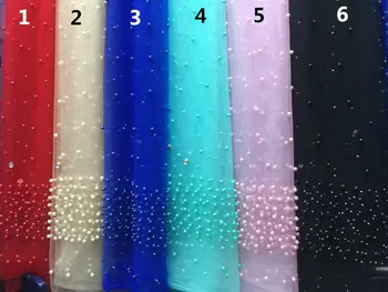 

5yard/lot Hot selling Beaded Lace Fabric 2016 Fashion African Lace Fabric Tulle French Lace Fabric High quality