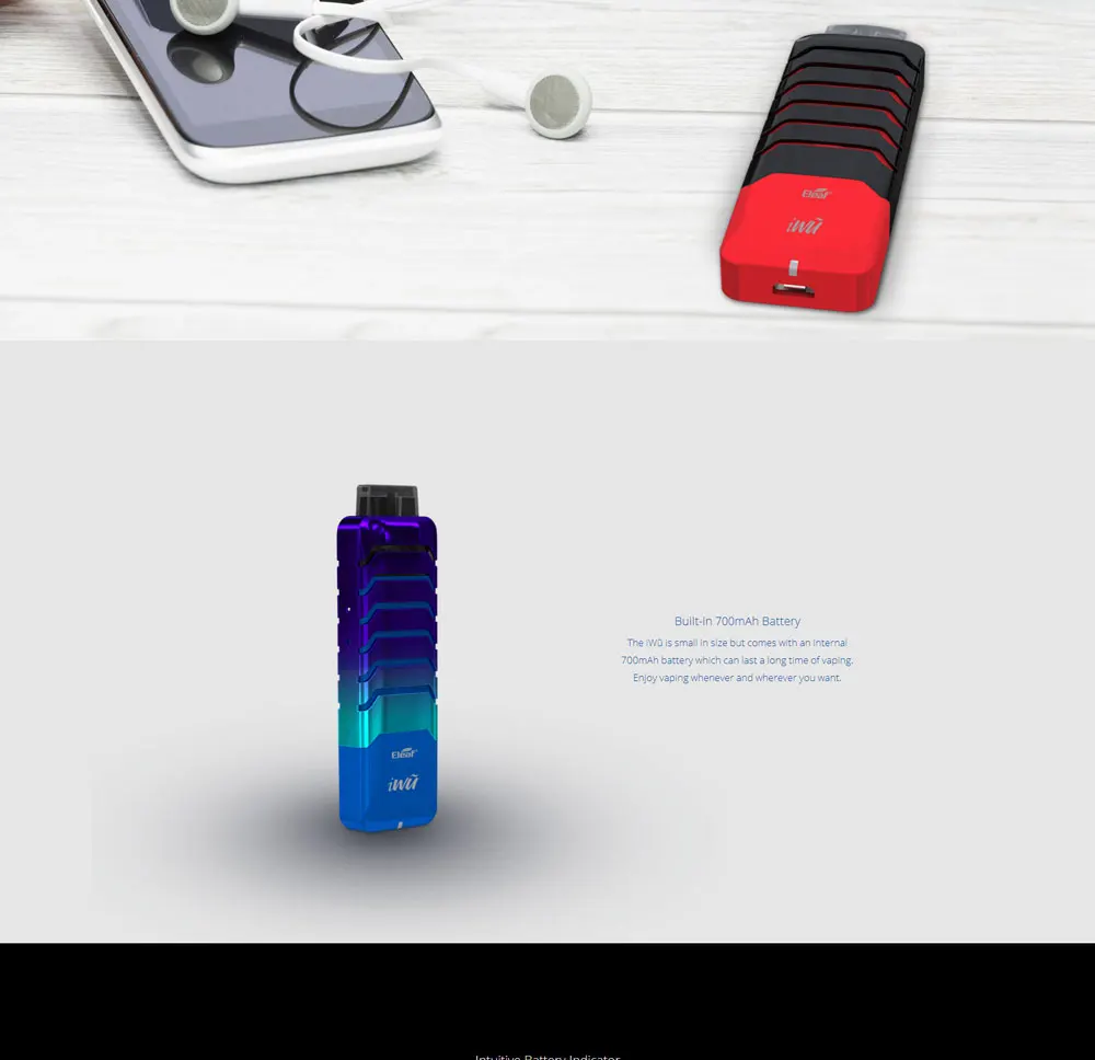 Pre-sales Eleaf iWu kit pod system  refillable Electronic Cigarettes max 15w Vaporizer 2ml700mah Capacity VS Minifit C601 Vape  (4)