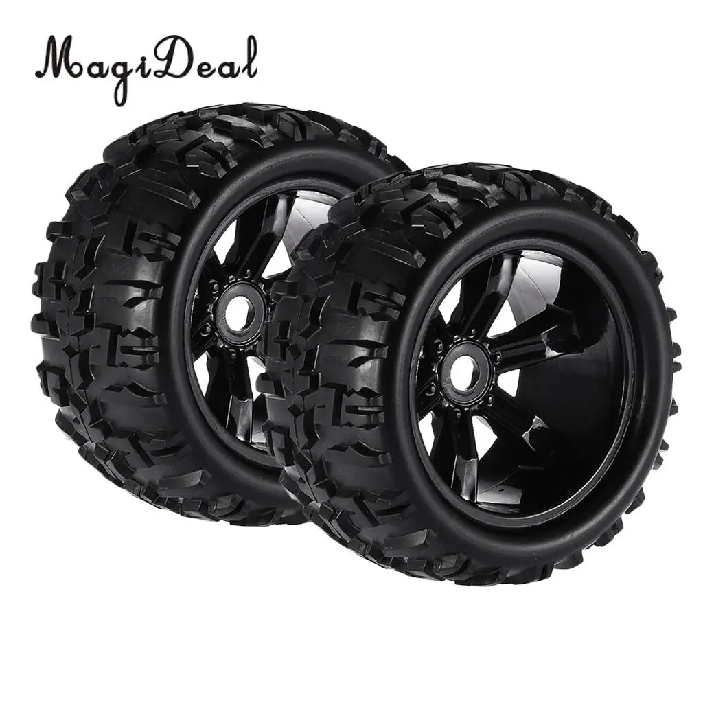 MagiDeal 2Pcs Rubber 1/8 Climbing RC Car Truck Wheels Tires 8477 for HSP Louise TRAXXAS HPI E-MAXX Savage Flux ZD Racing Parts