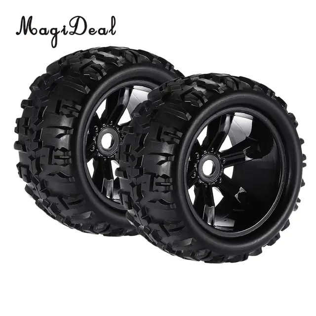Best Price MagiDeal 2Pcs Rubber 1/8 Climbing RC Car Truck Wheels Tires 8477 for HSP Louise TRAXXAS HPI E-MAXX Savage Flux ZD Racing Parts