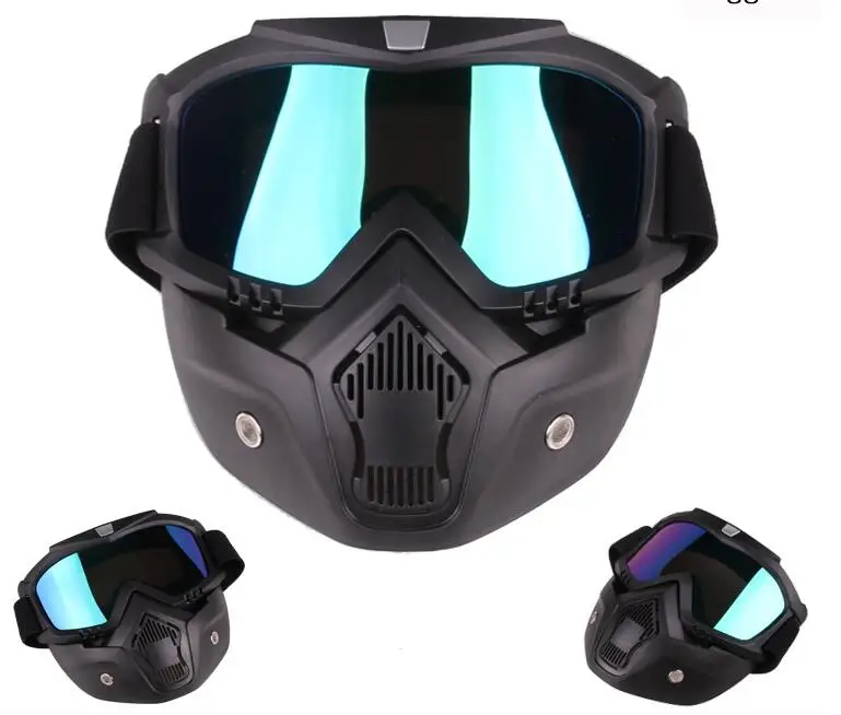 

Motorcycle Helmet Goggles Vintage Racing Open Face Helmet Fack Mask Dust Ski Snow Googles For Harley Scooter Cafe Racer