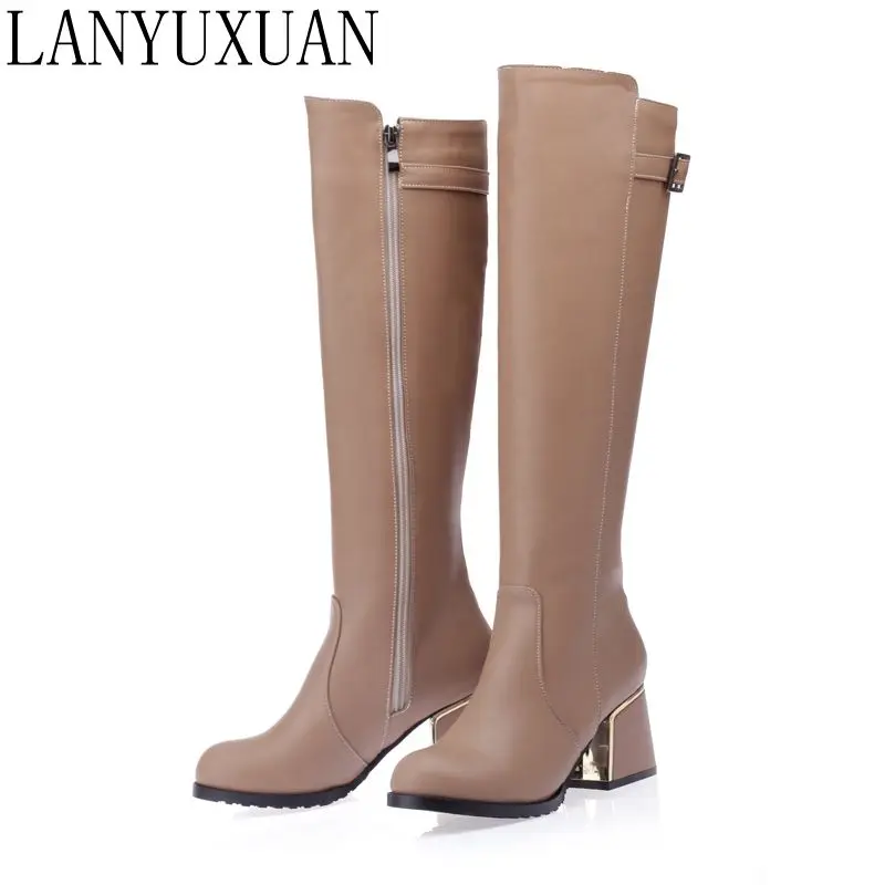 LANYUXUAN/ г. Новинка, большие размеры и маленькие размеры, распродажа, 30-54, женские ботинки, женская обувь модные женские осенне-зимние ботинки на высоком каблуке Женская обувь, A18