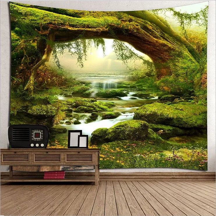 Богемский гобелен пейзаж домашний декоративный с рисунком квадратный гобелен 210 см x 150 см Настенное подвесное покрывало