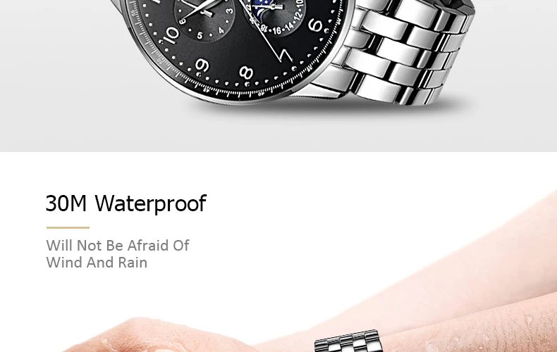 AESOP автоматические механические часы для мужчин Роскошные мужские наручные часы водонепроницаемые наручные часы Стальные мужские часы Relogio Masculino