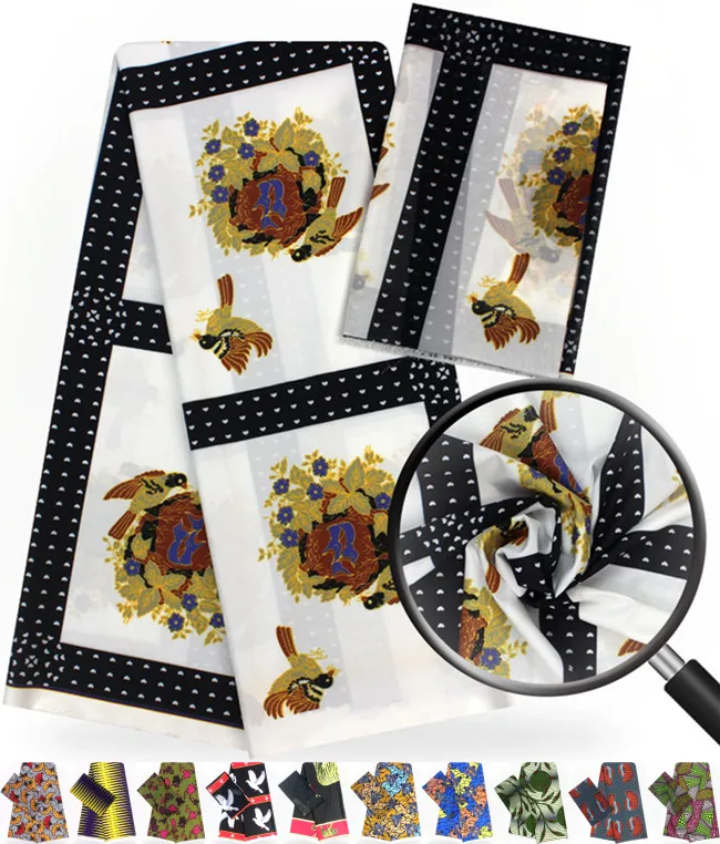 Чистая шелковая ткань 2+ 4 ярдов Дубай кружево Африканский шелк воск шелк шифон ткань африканская ткань Африканская восковая ткань для лоскутных B2-C2