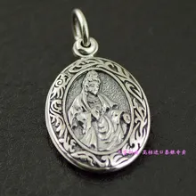 925 чистого серебра Подвески Авалокитешвара, благоприятный и спокойный серебряный кулон женский кулон