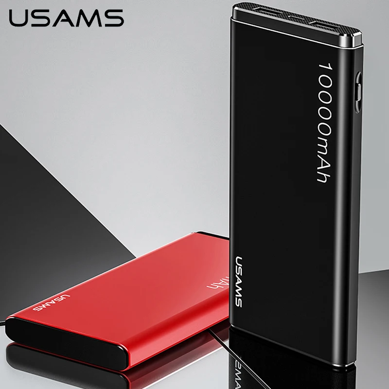 

USAMS 10000mAh Quick Charge Power Bank Portable Charging Battery USB Charger Universal PowerBank Mobile Phone External Bettery