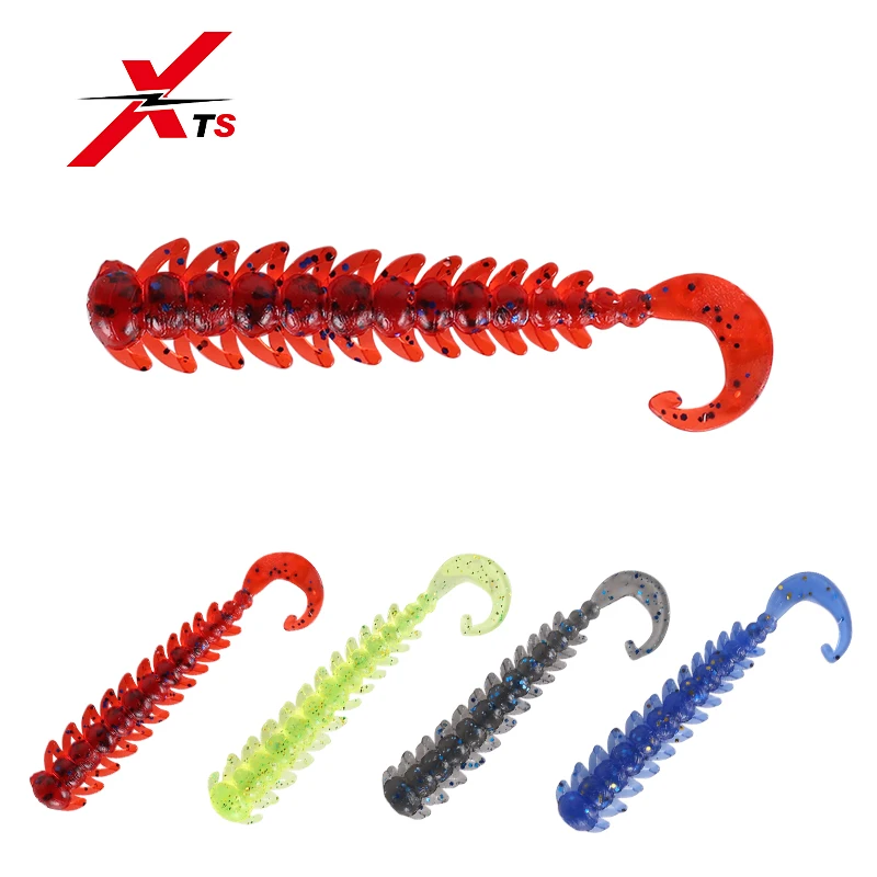 

Kingdom Fishing Lure 75mm 1.2g 8 Pieces/Box Vivid Soft Lures 4 Colors Artificial Fishing Bait Swimbait Worm Curly Tail Baits4803