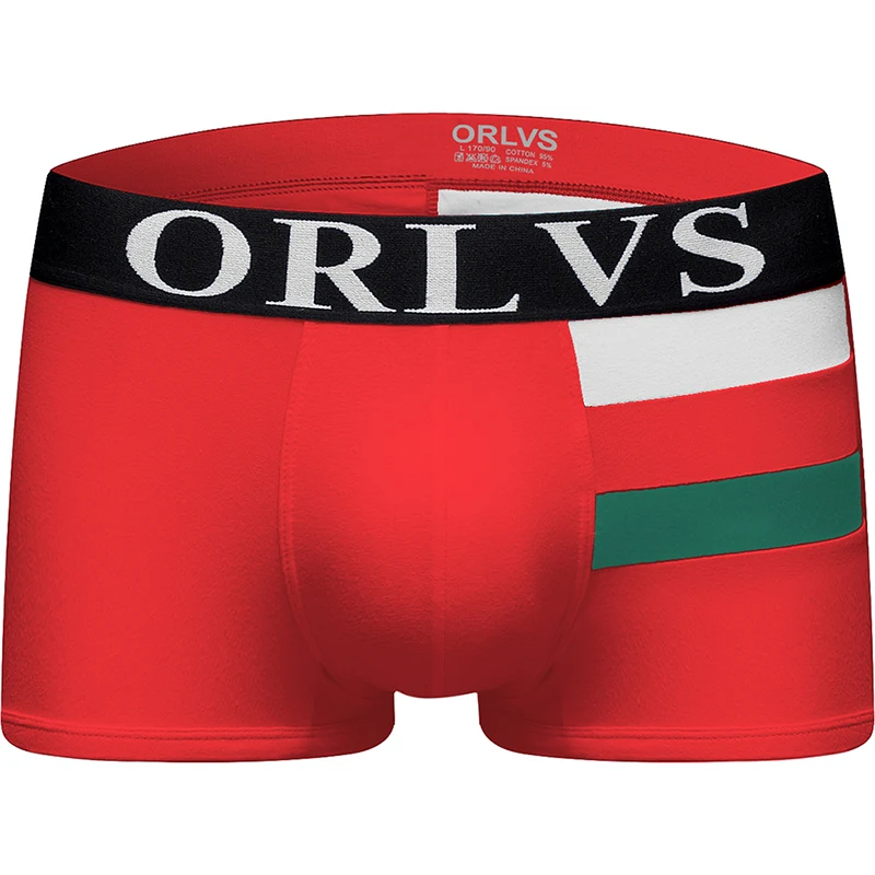 ORLVS Брендовые мужские боксеры, мужское белье для геев, cueca tanga ropa interior hombre, боксеры homme calzoncillo, боксеры para hombre, боксеры - Цвет: OR06-red