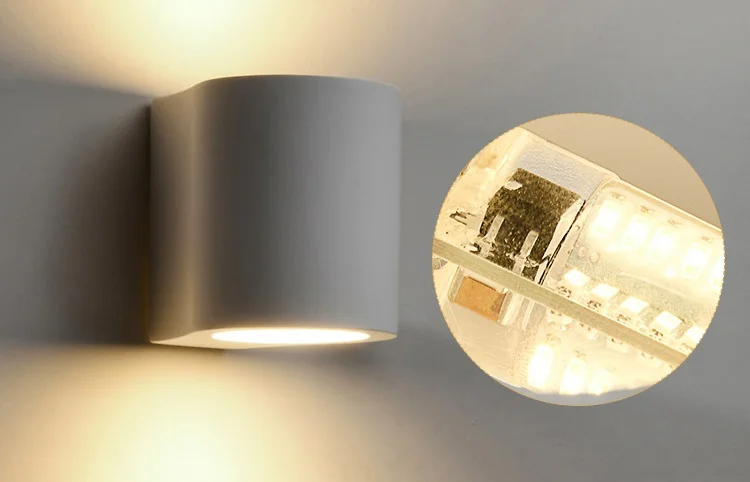 Страна гипса Led современная настенная лампа сзади арматура светильника для зеркала нордический настенный светильник Спальня Гостиная Arandela бар Wandlamp