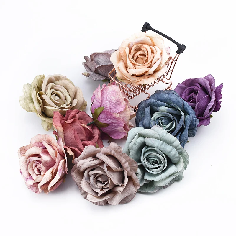 5pcs 10cm Autumn Decoration Wedding Bridal Accessories Clearance Scrapbooking Flowers Wall Party Home Decor Artificial | Дом и сад