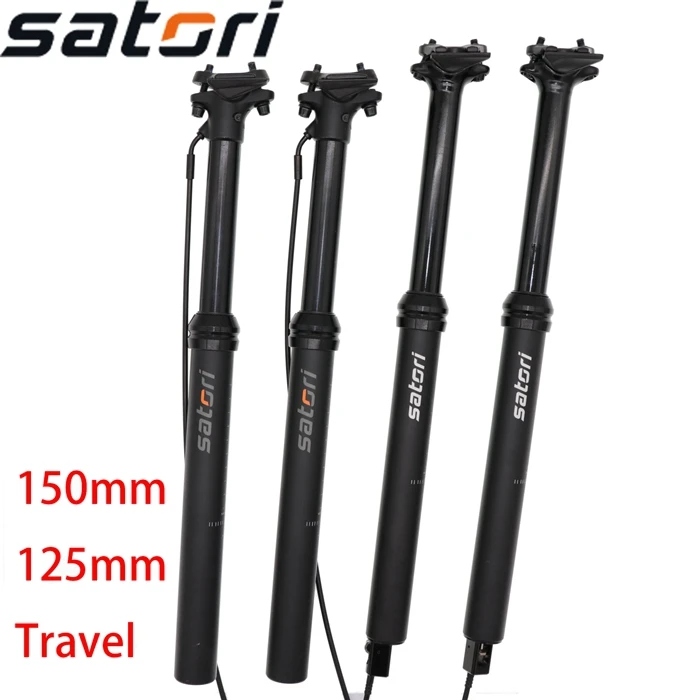 Tanie Satori zakraplacz sztyca regulowana wysokość 150mm 125 mm sorata pro wewnętrzna zewnętrzna prowadnica kablowa 30.9 31.6mm pilot rower MTB post