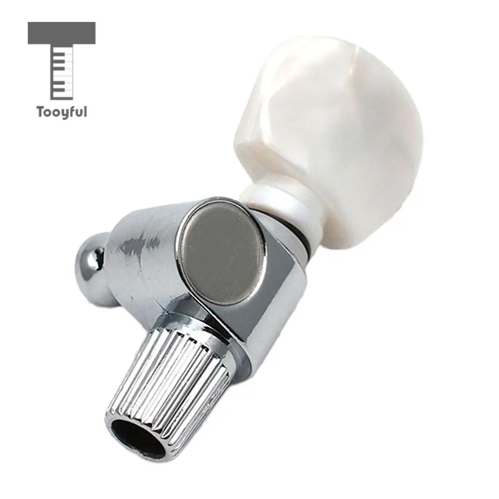Banjo 5th Geared Tuning Peg Tuner Machine Head with White Pearl Button for Banjo Replacement Accessory