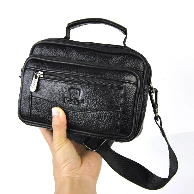 Мужская маленькая сумка из натуральной кожи для мобильного телефона сумки через