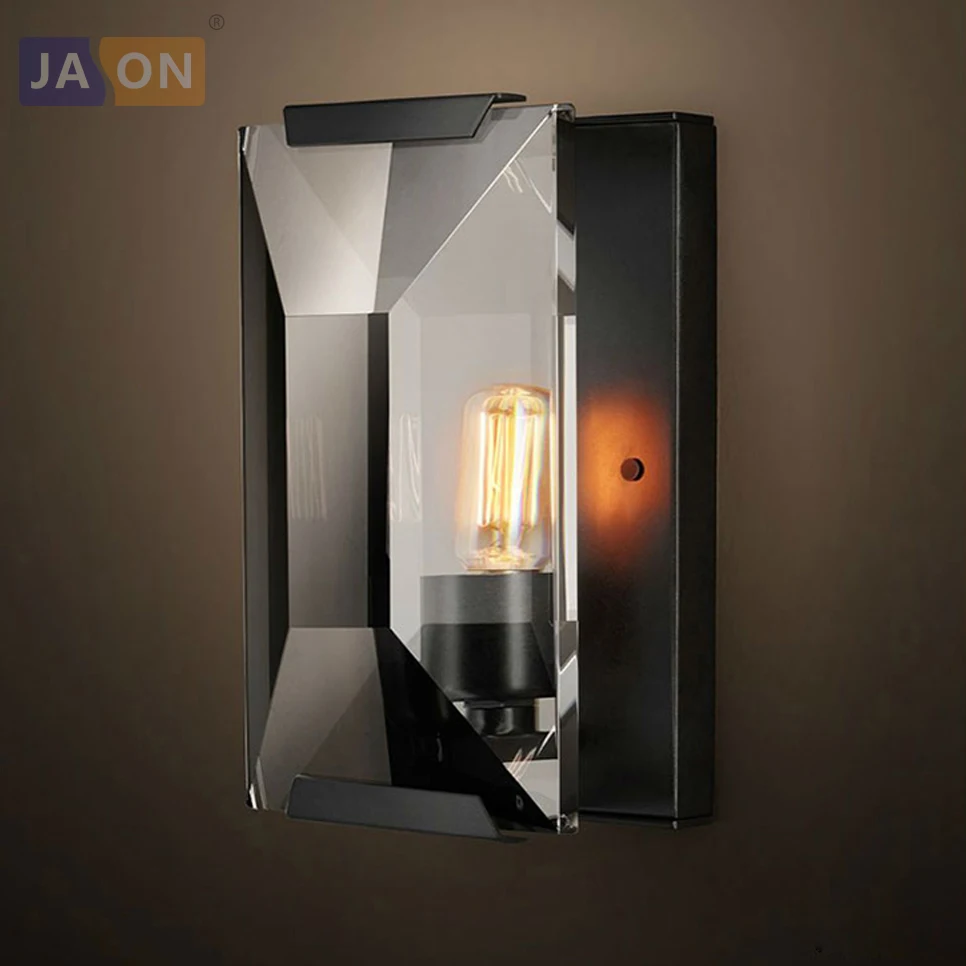 

led e14 Retro American Iron Crystal LED Lamp LED Light Wall lamp Wall Light Wall Sconce For Store Foyer Bedroom