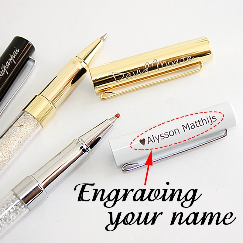 High Quality Custom Personalized Crystal Signature Writing Ballpoint Pen Diamond Office Stationery Customized Gift | Канцтовары для