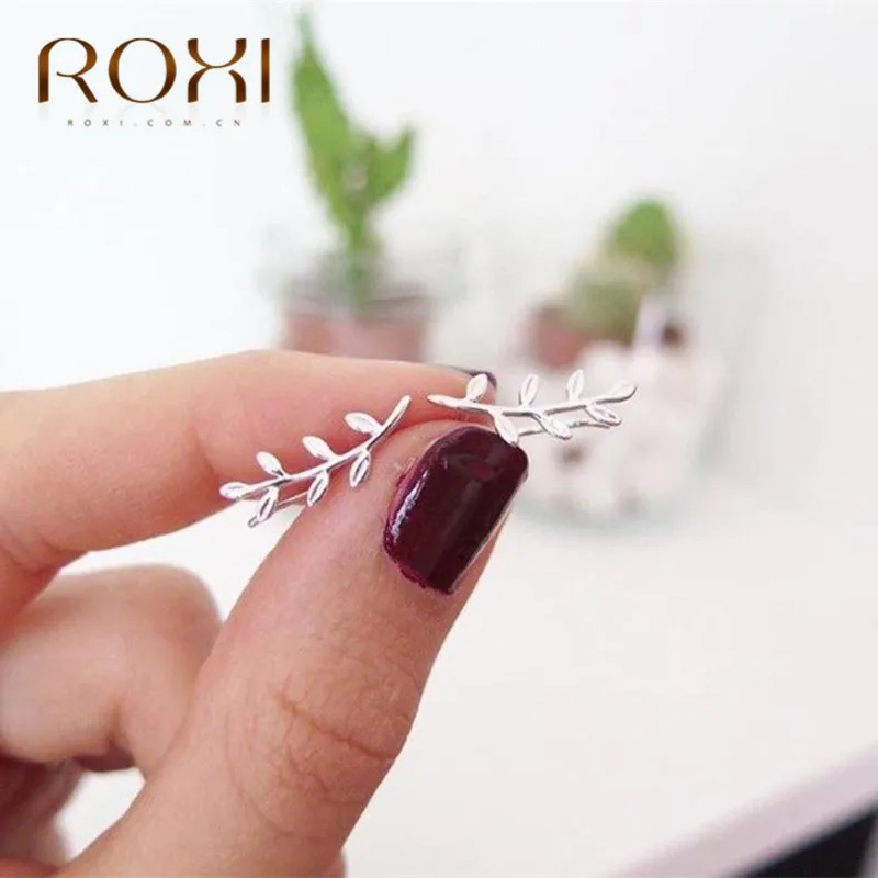 ROXI Boho серьги с листьями Длинные серьги Свадебные ювелирные изделия корейский трендовый минимализм листья альпинист 925 стерлингового серебра Серьги Brincos