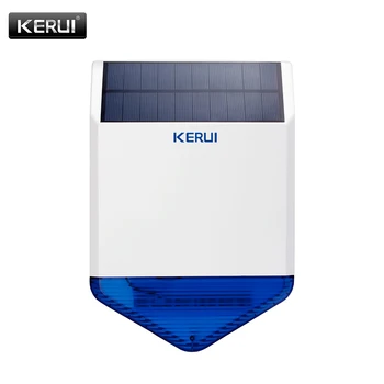 

KERUI Wireless 433mhz Outdoor Strobe Solar Powered Siren LED Flashing Response Sound 110 dB Waterproof Siren for Alarm System